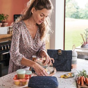 Snack box en coton enduit-marine étoiles, VERBAUDET