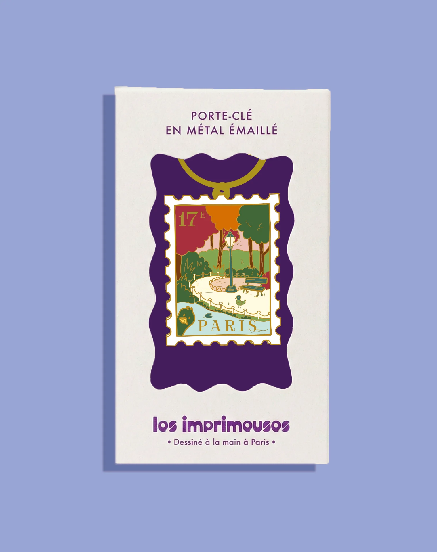 Porte-clé - Timbre Paris 17e - Sous le ciel du Parc