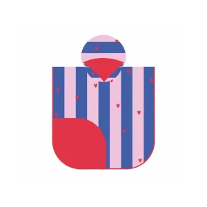 Quut - Poncho à capuche - 60x60 - Cerise