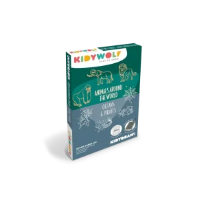 Kidywolf Kidydraw Mini Tablette à Dessiner RECHARGE - Animaux Autour du Monde / Océans & Pirates