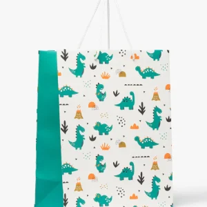 Pochette cadeau bébé avec motifs dinosaures en papier recyclé