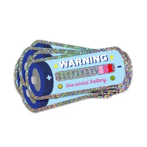 Sticker pailleté Low social battery - Studio Inktvis