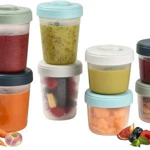 Lot de 8 pots de conservation clip(4×150ml et 4×250ml),BÉABA