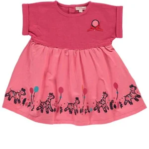 Robe volantée 2 tons rose