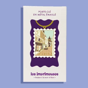 Porte-Clé - Timbre Paris 5e - Sous les pavés de Mouffetard