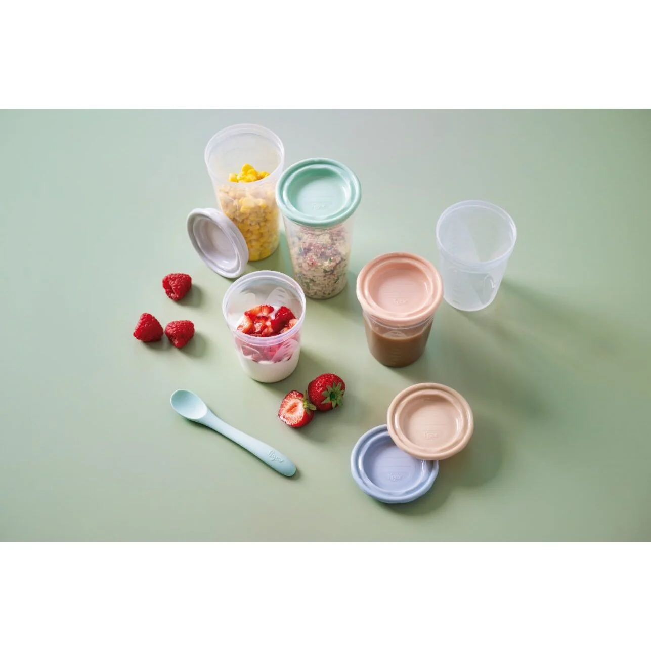 Lot de 5 pots de conservation: 2×300ml et 3×200ml.TIGEX – Image 2