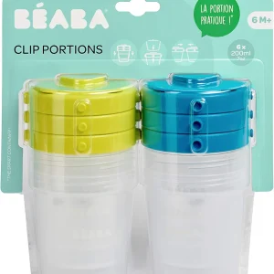 Lot de 6 pots de conservation clip,200ml. BÉABA