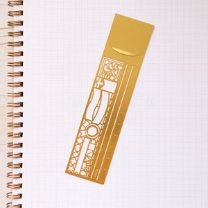 Regle normographe cuivre motif