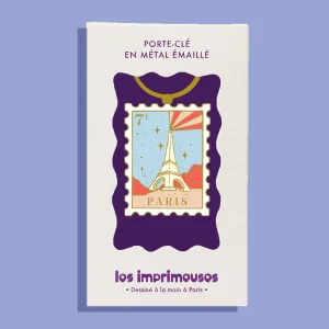 Porte-clé Timbre — Paris 7e, Tour Eiffel qui brille – Les Imprimeuses