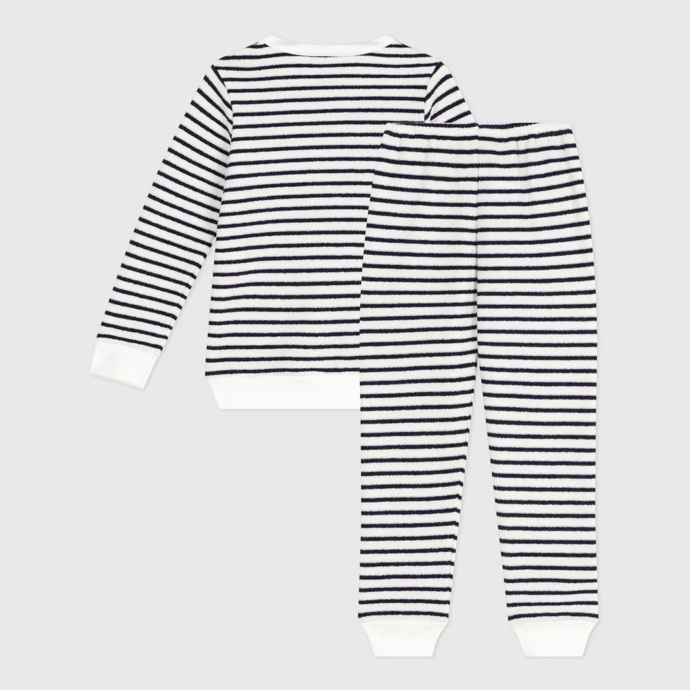 Pyjama Petit Bateau en éponge de coton à rayures – Image 2