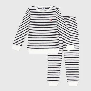 Pyjama Petit Bateau en éponge de coton à rayures