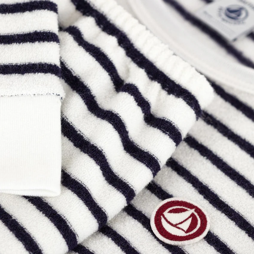 Pyjama Petit Bateau en éponge de coton à rayures – Image 3