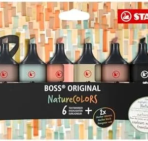 8 stabilo boss original nature colors (2 stabilo noir) - Stabilo