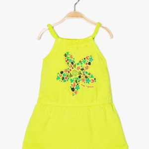 Robe vert en maille imprimée