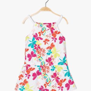 Robe multicolore en maille imprimée