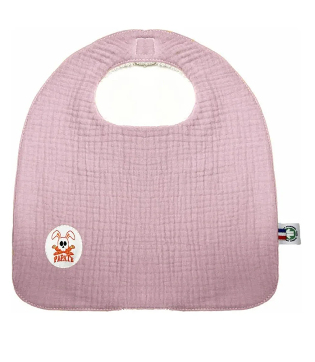 Bavoir coton organique Rose - Papate