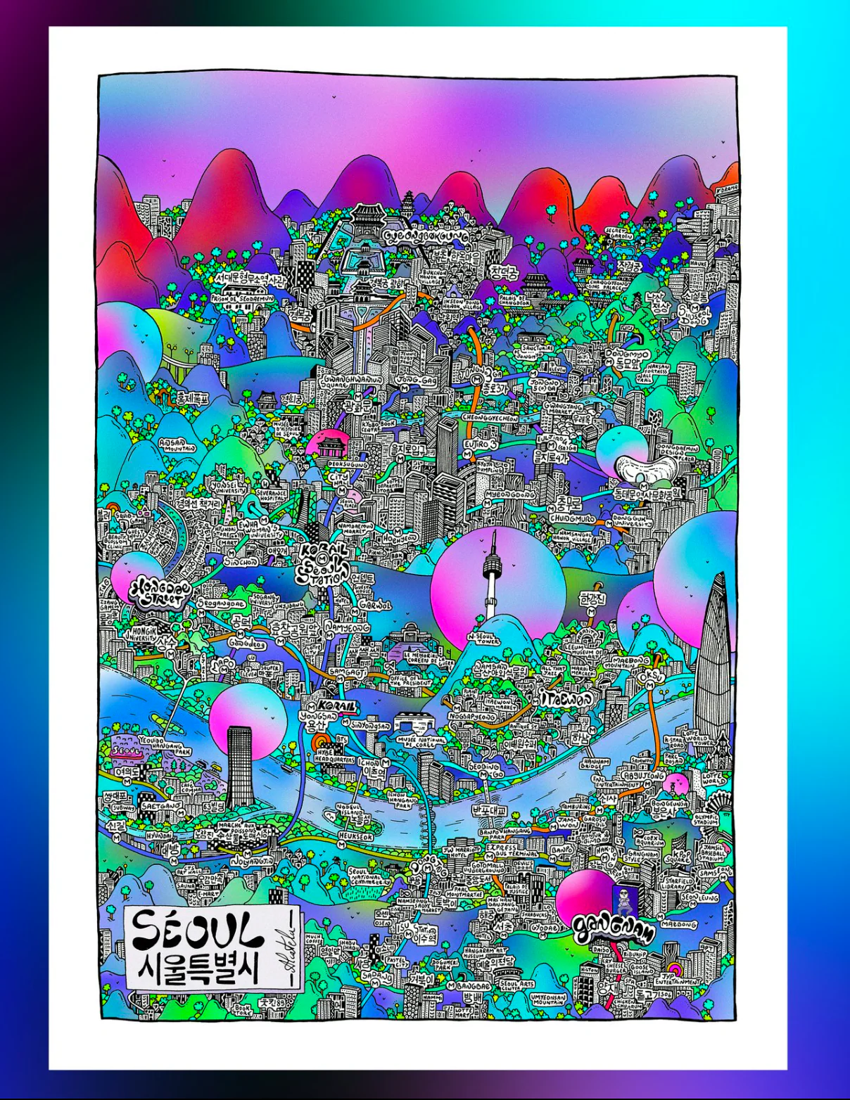 Affiche Plan de ville Format Portrait - Alcatela Illustration - 42x59,4 cm – Image 3