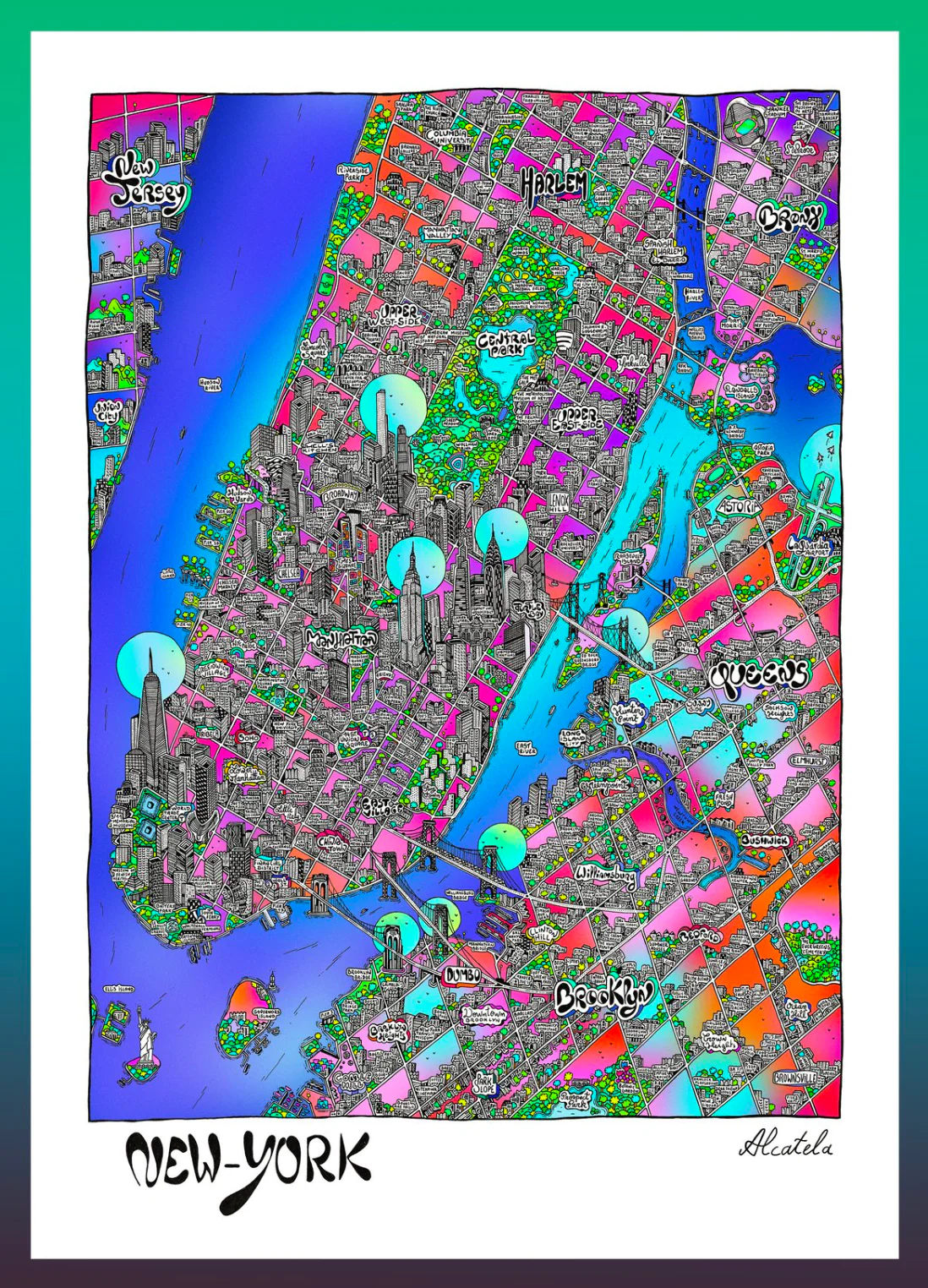 Affiche Plan de ville Format Portrait - Alcatela Illustration - 42x59,4 cm – Image 2