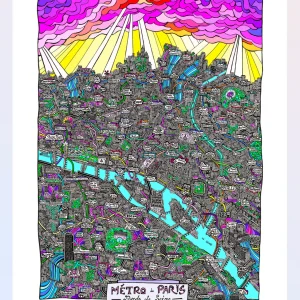 Affiche Plan de ville Format Portrait - Alcatela Illustration - 42x59,4 cm