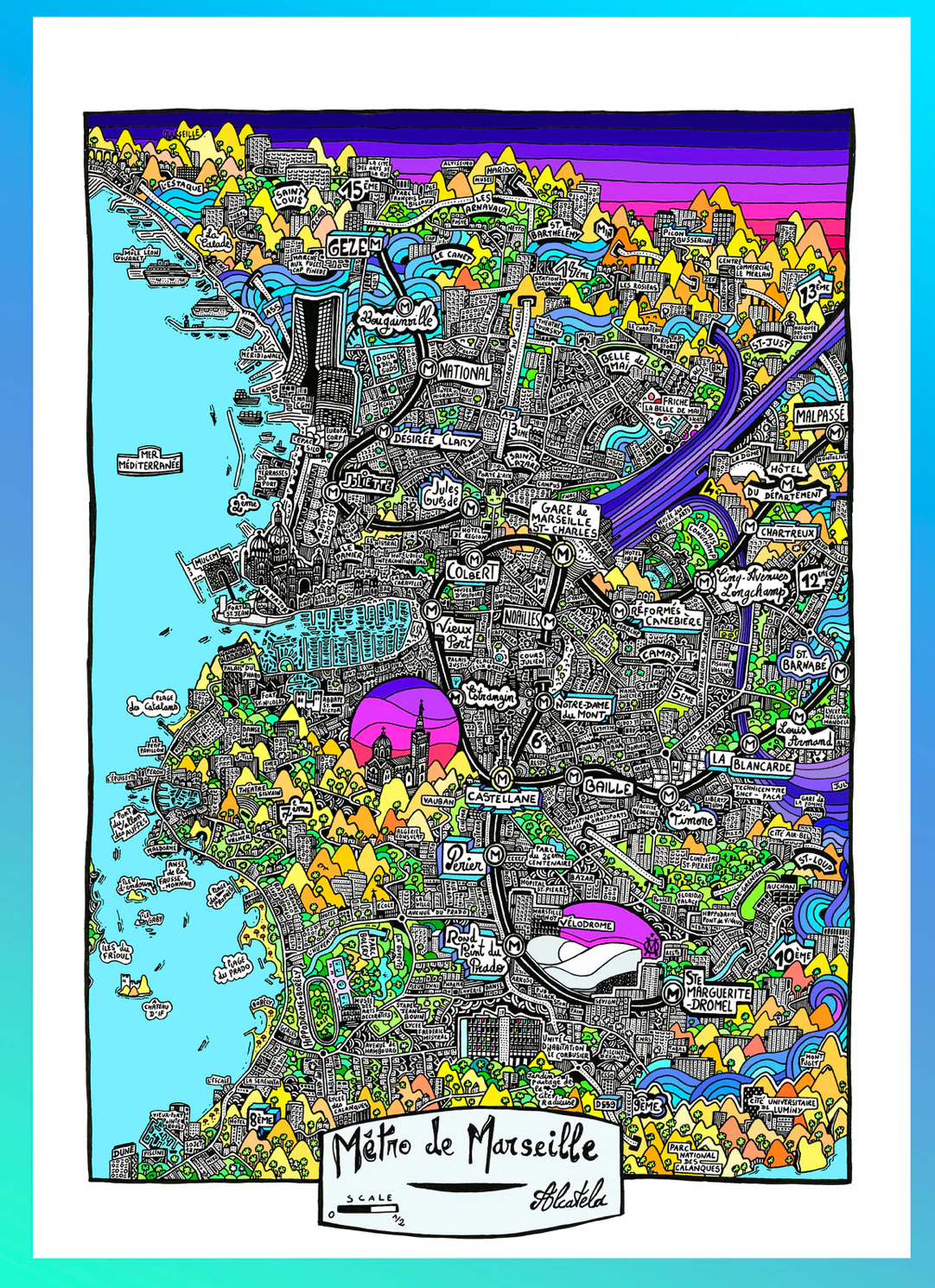 Affiche Plan de ville Format Portrait - Alcatela Illustration - 42x59,4 cm – Image 6