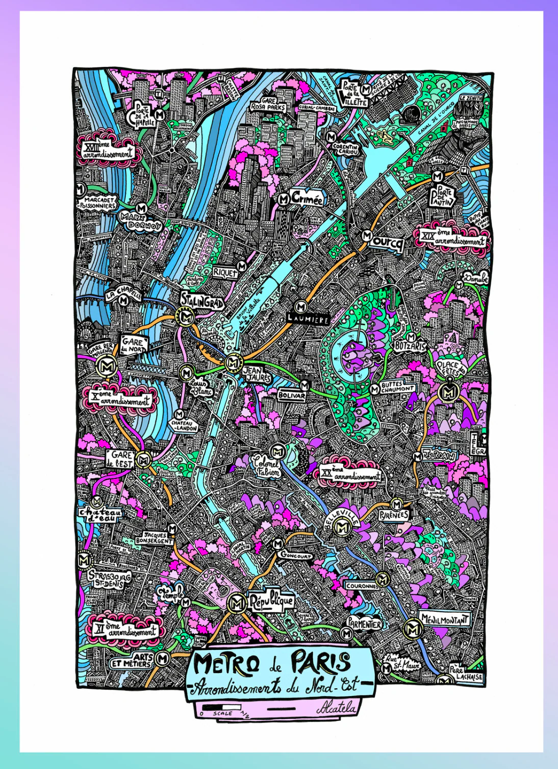 Affiche Plan de ville Format Portrait - Alcatela Illustration - 42x59,4 cm – Image 7