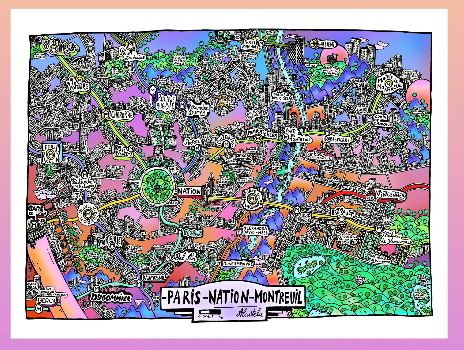 Affiche Plan de ville - Format Paysage - Alcatela Illustration - 42x29,7cm – Image 6