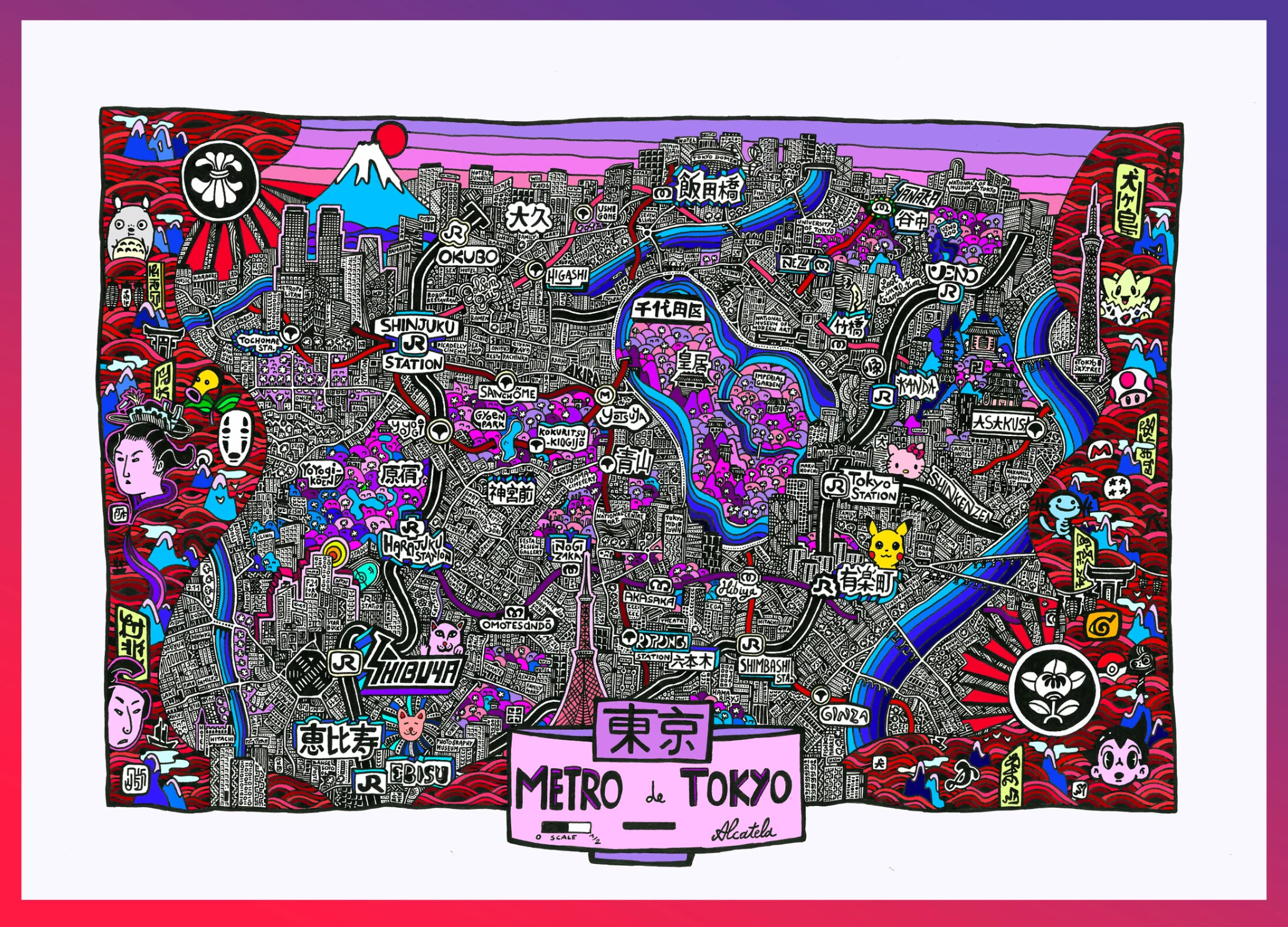 Affiche Plan de ville - Format Paysage - Alcatela Illustration - 42x29,7cm – Image 7