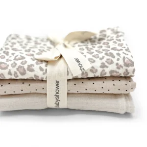 Set 3 mini-langes soft print - Babyshower