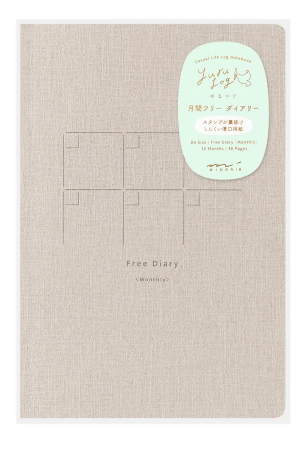 Notebook - Yuru Log B6 - Journal mensuel (18 mois) - Midori