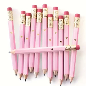 Mini crayons - Cœur doré/rose