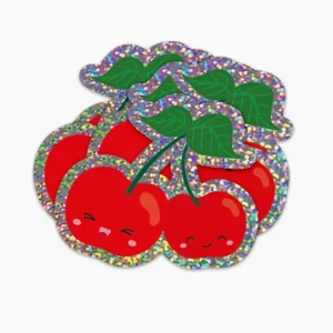 Stickers à paillettes cerise Cherries