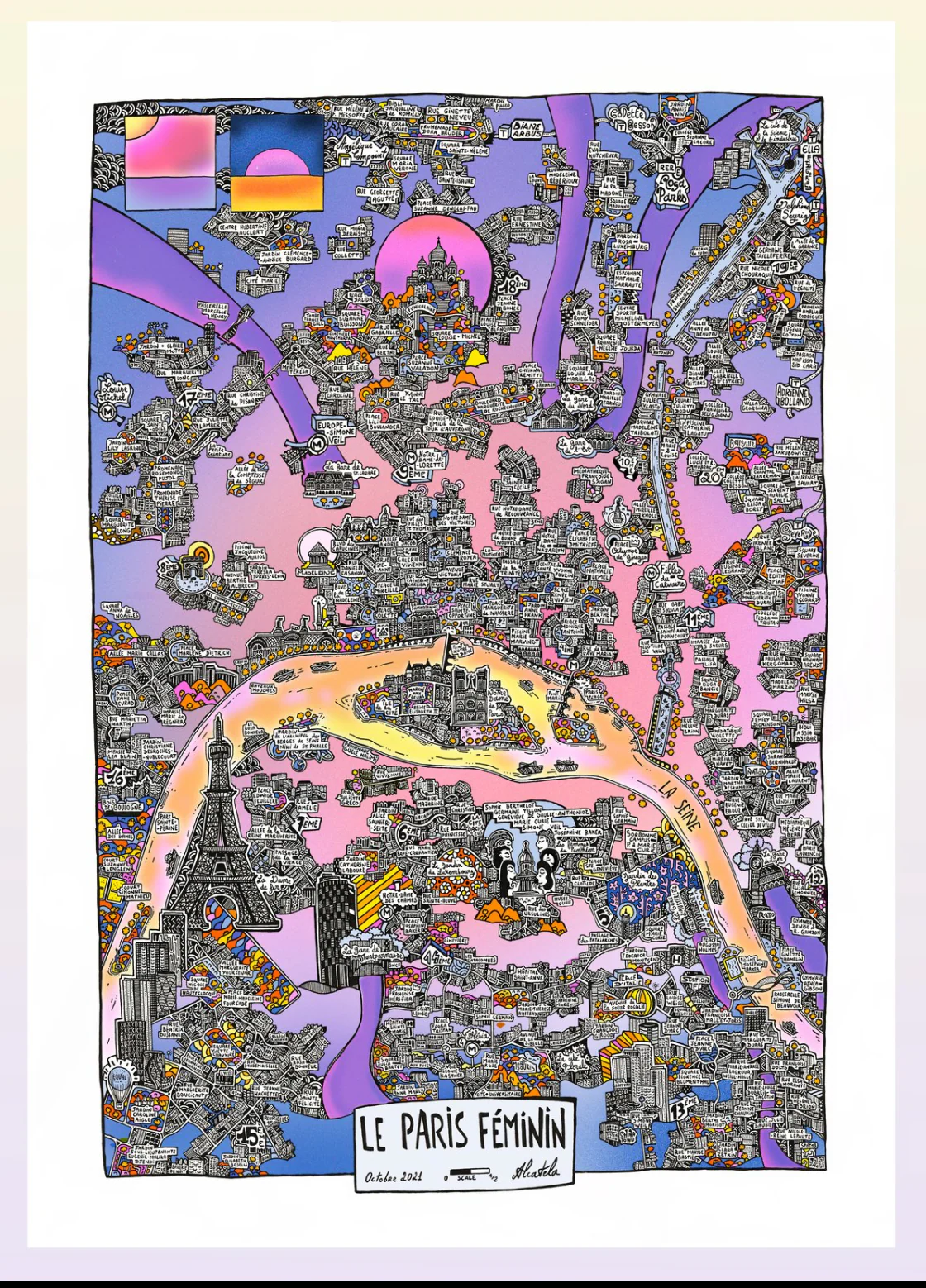 Affiche Plan de ville Format Portrait - Alcatela Illustration - 42x59,4 cm – Image 5