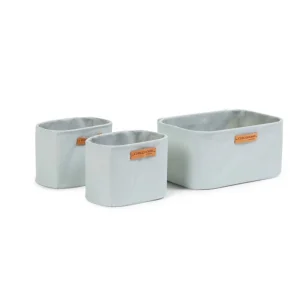 Ensemble de 3 paniers suspendus Childhome - 21X14X10 Cm + 14X10X10 Cm - Gris clair