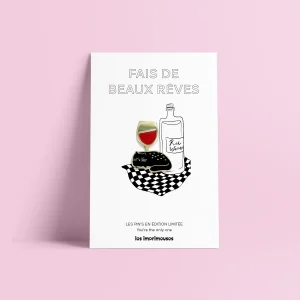 Pin's - Fais de beaux rêves - Chat et vin