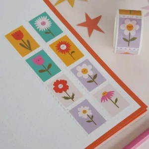Ruban adhésif Washi pour timbre-poste à fleurs - Nutmeg and Arlo