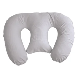Coussin d'allaitement/grossesse jumeaux Ilmaha - coton hydrophile gris clair