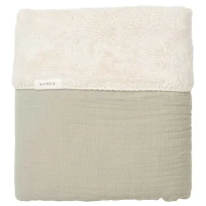 Couverture de berceau Koeka Teddy Faro Sage | Couverture de berceau 100x75 cm