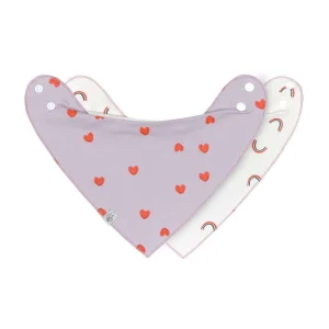 Lässig Baby Triangle Scarf/Bandana Bib (2pcs) - Happy Rascals Heart