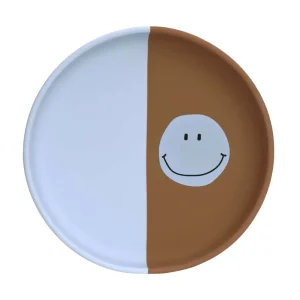 Lässig Assiette en silicone - Happy Rascals Smile bleu ciel