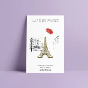 Pin's - Life in Paris - Tour Eiffel et Beret rouge