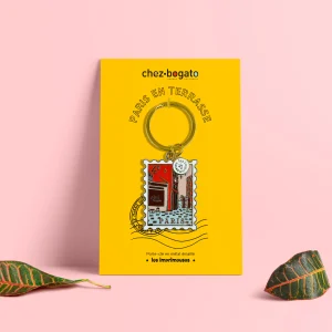 Porte-clé Bogato x Les Imprimeuses - Timbre Paris 4e - Paris en terrasse
