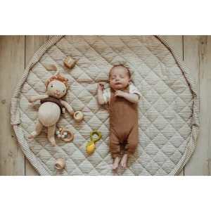 Play&Go Tapis de jeu 3En1 - Doux Organique - Rayures Bleues