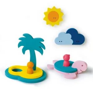 Quutopia Puzzle de bain - Île au trésor | Jouets de bain et accessoires de bain