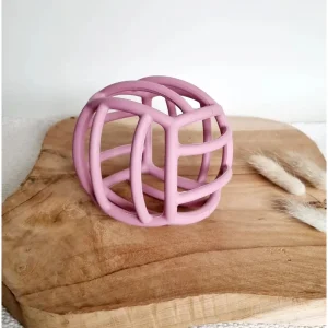 Balle de motricité flexible en silicone - Rose poudré
