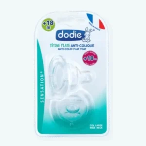 Lot de 2 tétines plates Sensation+ anti-coliques débit 5 (débit spécial) 18mois et+ DODIE