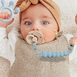 Anneau de dentition & Attache Tétine -Bleu