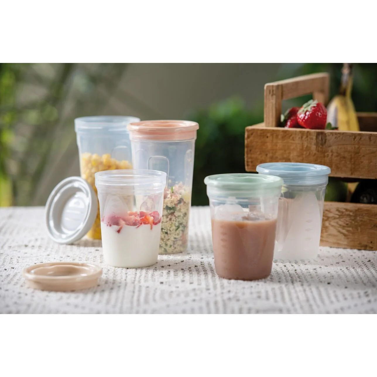 Lot de 5 pots de conservation: 2×300ml et 3×200ml.TIGEX