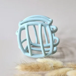 Balle de motricité flexible en silicone Rammelaartje - Bleu doux