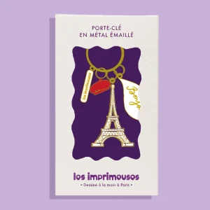 Porte-Clé - Charms de Paris, Tour Eiffel, Béret et Bonjour