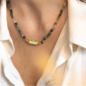 Collier en pierres naturelles d'Agate Indienne